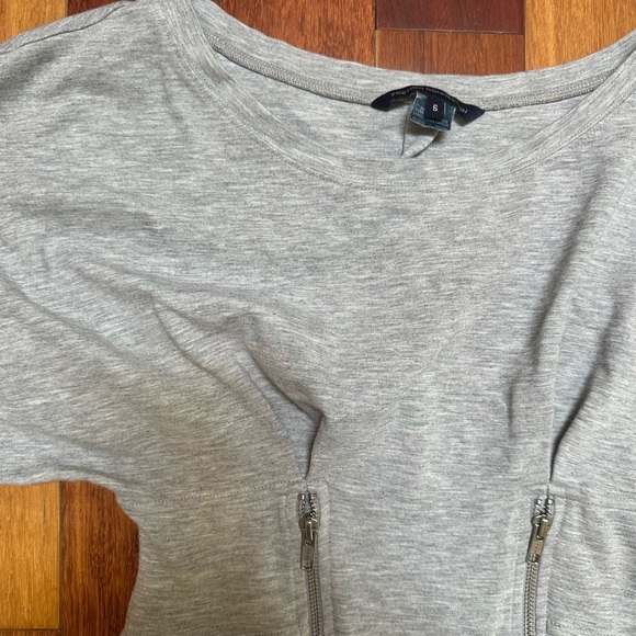 French Connection | Grey jersey short sleeve bodycon dress with zippers size 6 - Picture 5 of 8